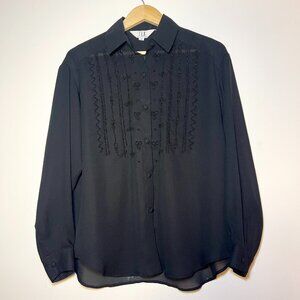Vintage S.L.B. by Sunny Leigh Sheer Beaded Blouse – M